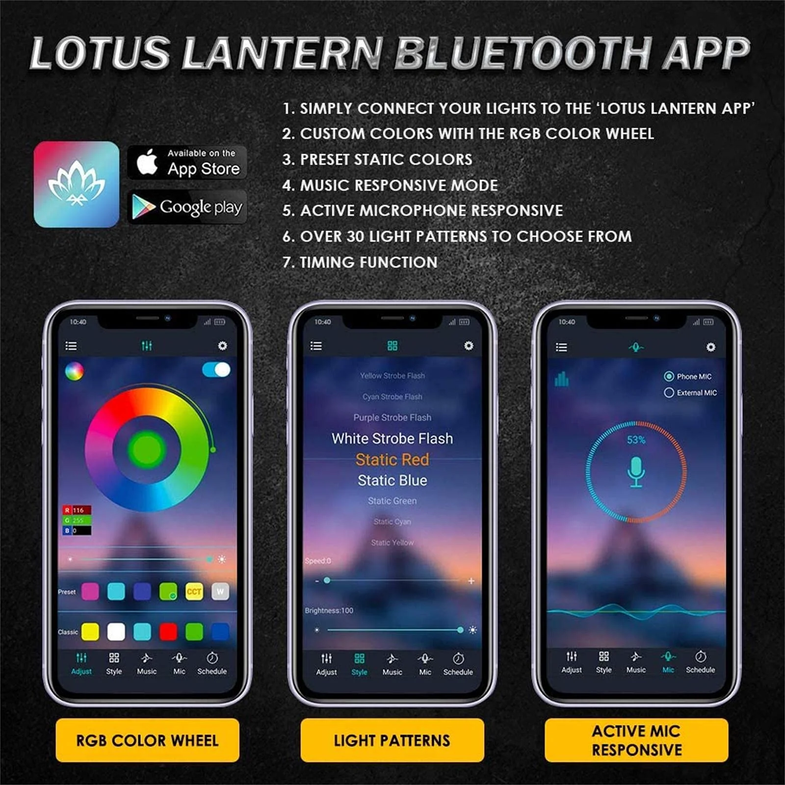 Wireless Remote Control Rgb Car Ambient Lighting white Underglow Coches Luces Led Off-Road Rock Lights