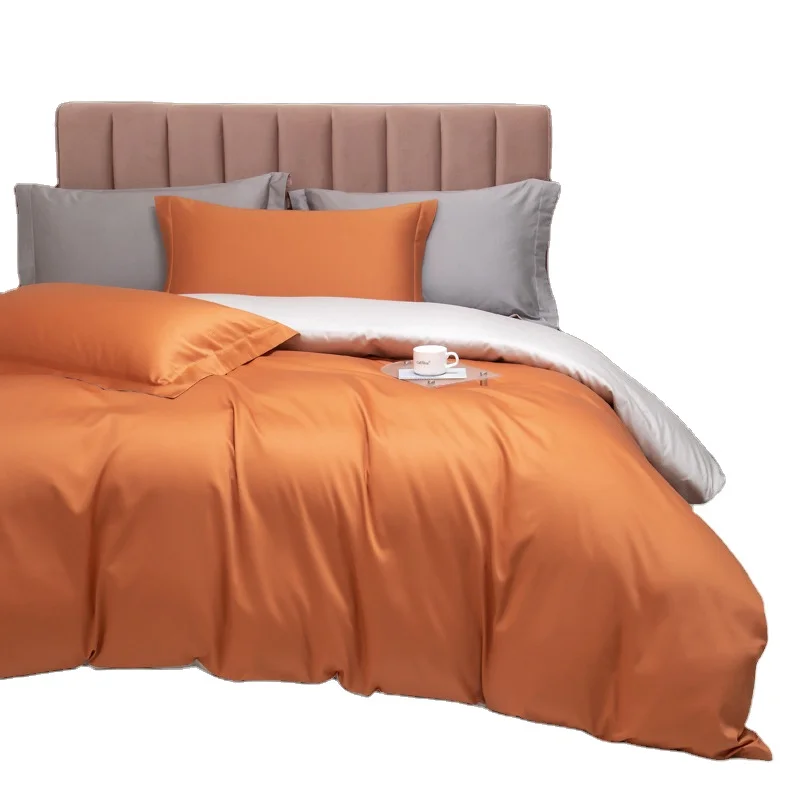 2022 luxury new pure cotton satin quilt cover bed sheet pillowcase bed set four-piece set