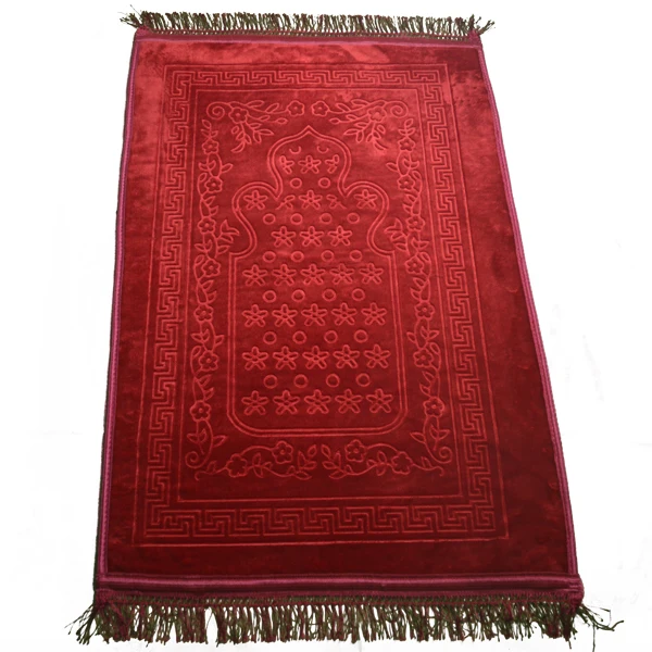 Простой Цвет противоскользящие хлопковые мусульманские большие исламские переносные молитвенные коврики