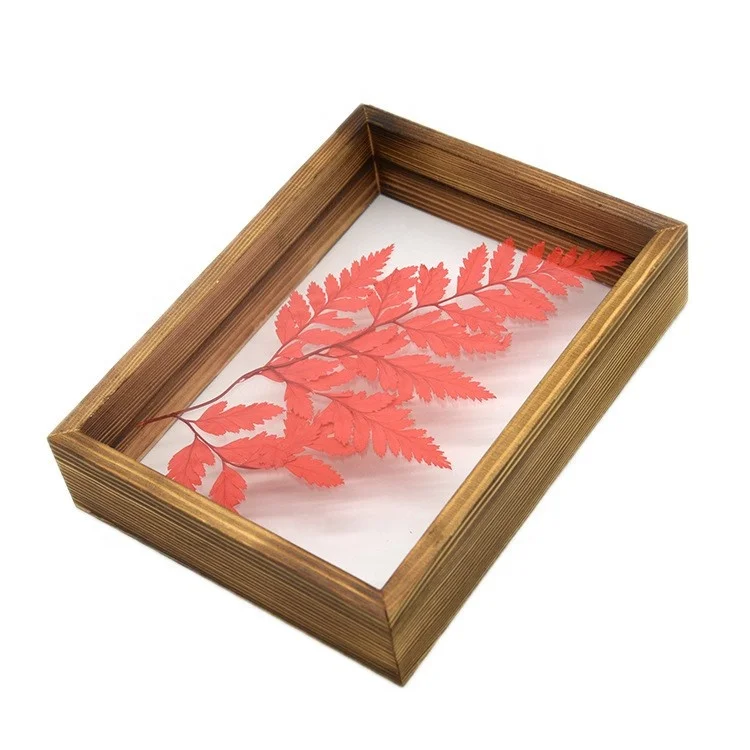 Transparent Double Sided Glass Picture Wooden Frame Glass Floating Photo Frame