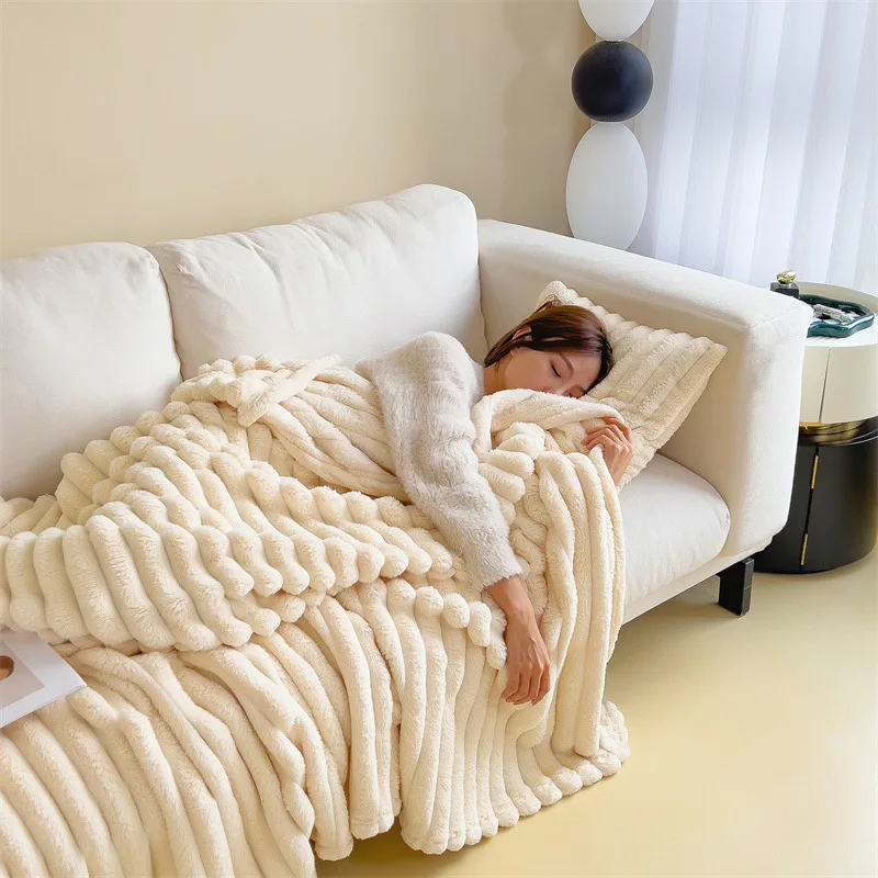 Hot Sell Jacquard Knitted Throw Blanket for Home Decoration