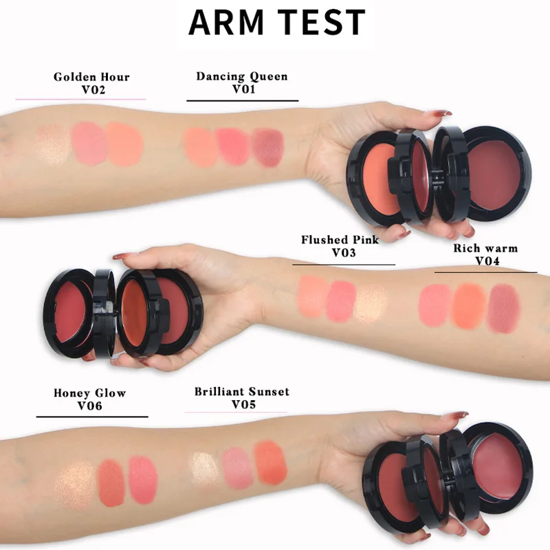 3 in 1 blush cream shimmer  blush pressed powder make up private label makeup blush powder