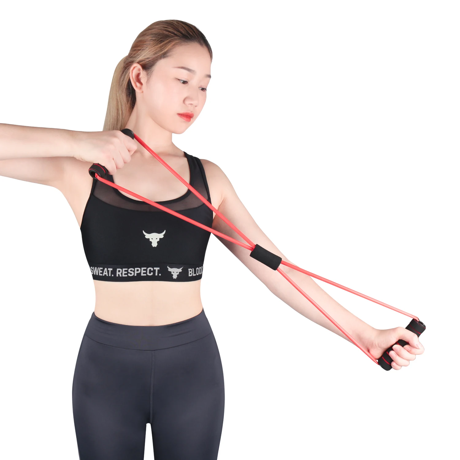 
Chest Equipement Exercise Wholesale Home Gym Fitness TPE Tube Chest Expander Eco-friendly Elastic Chest Resistance Band 