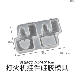 Pocket Watch Lighter Shape Keychain Mold Jewelry Epoxy Silicone Mould DIY Crafting Resin Pendant Silicone Mould