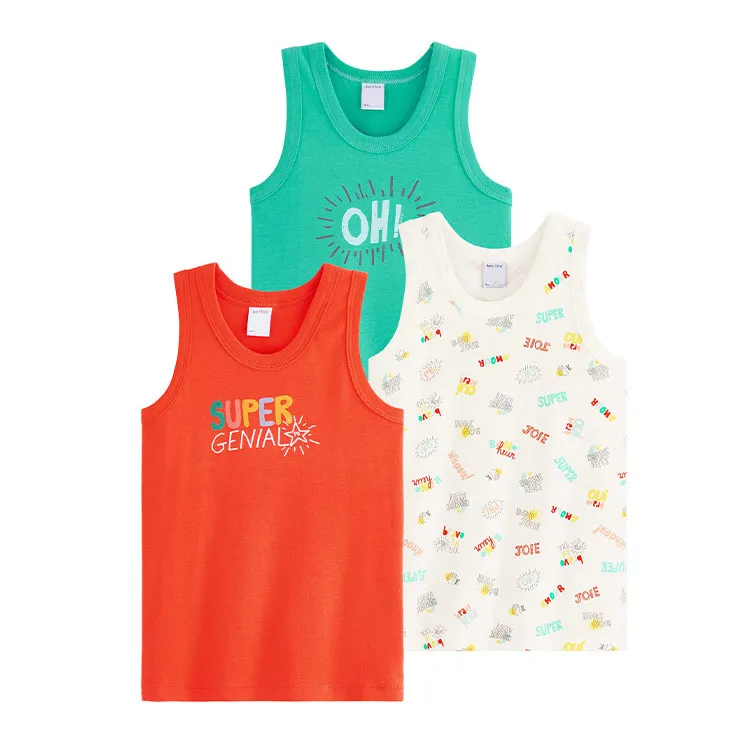 
Knitted Vest Children Undershirt Sleeveless Singlet Kids Tank Crop Boys Knitted Fabric Casual Spring Summer 100% Cotton O-neck 