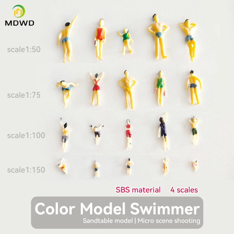 1/50-1/150Scale Miniature Painted Model Swimming Figures  ABS Toys Building Seated Kits Railway Train Layout Diorama