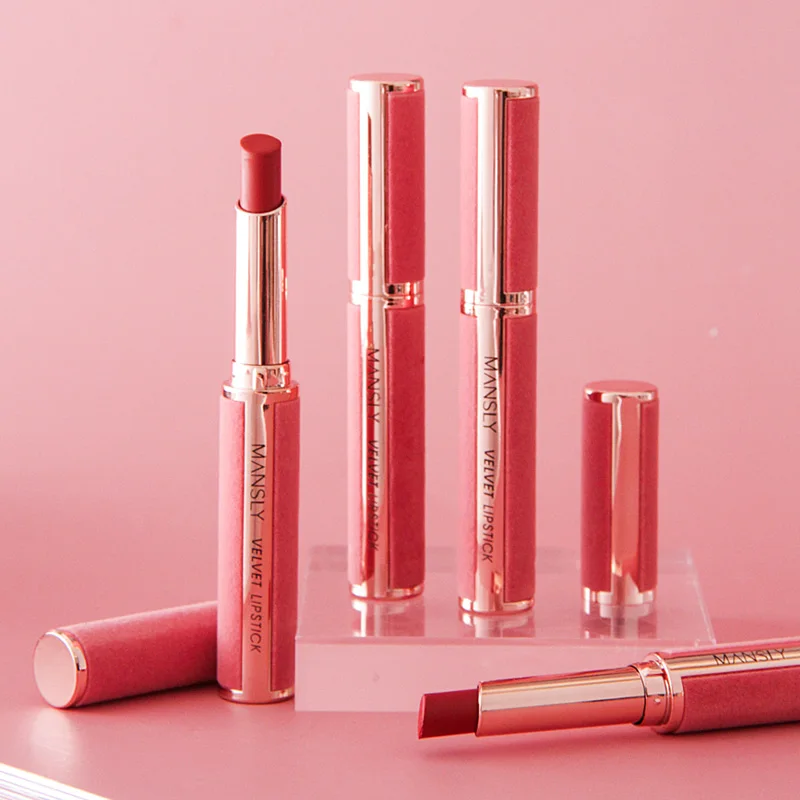 Wholesale Korean 6 Colors Leather Golden Lipstick Tube Rose Nude Matte Lipstick Set