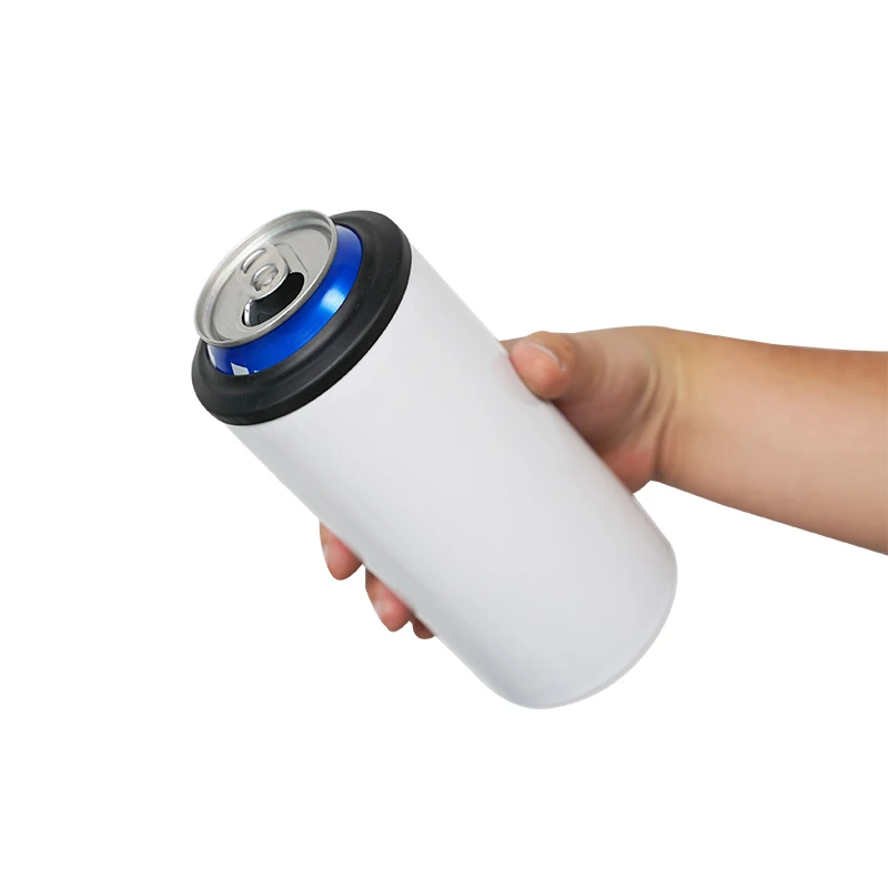 Top Sales Beer Holder 12oz Beer Drink Can Cooler Vacuum Insulate Slim 4-in-1 Can Cooler with Lid