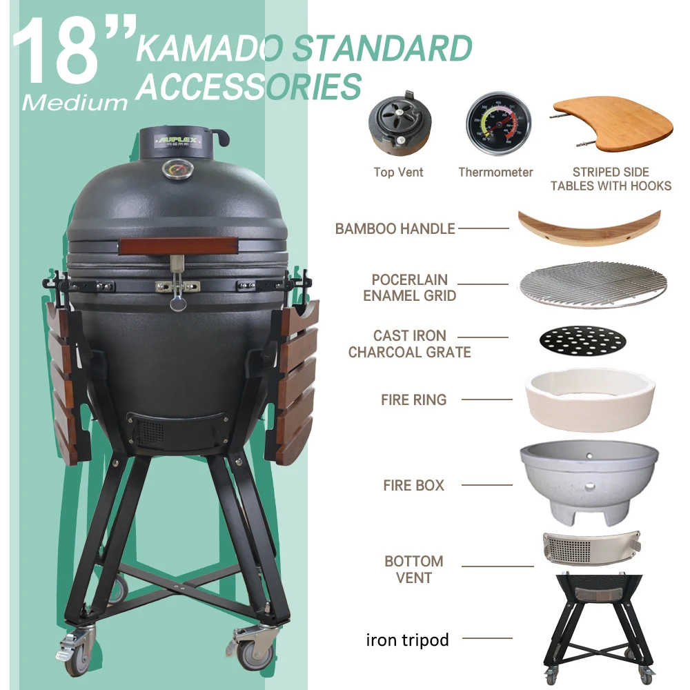 Высококачественный 18-дюймовый барбекю-гриль Kamado индивидуальный уличный кемпинг угольный гриль барбекю