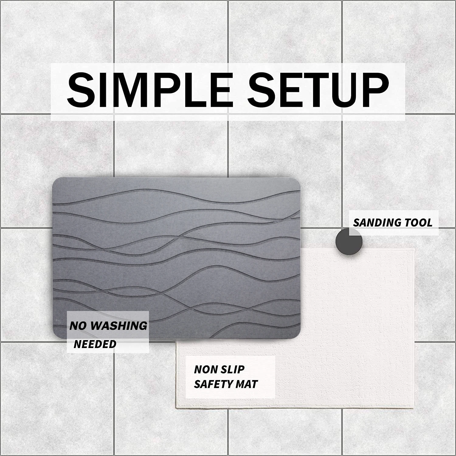 (CHAKME) Carton Emballage Avec Motif Personnali Tapis De Bain En Pierre Absorbent Diatomite