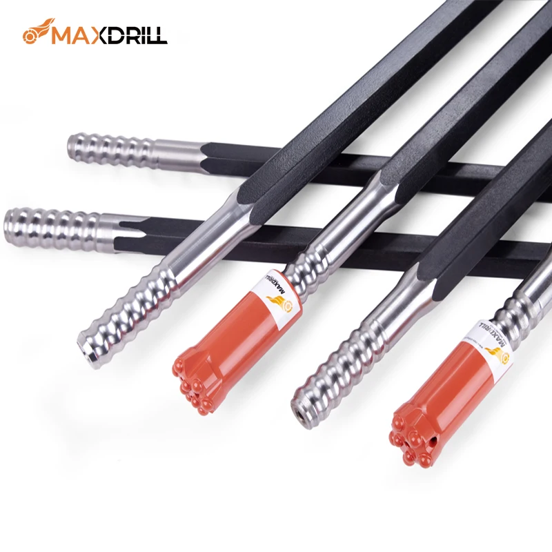 Maxdrill  Performance R25 Length 250mm-4000mm Drill  Rod/ Extension Rod/ MM/MF Hex Rod for Drifting&Tunneling
