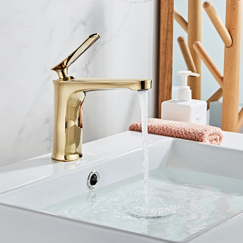 New Bathroom Faucets Bathroom Faucet Bathroom Gold Sink Faucet Hot&cold Water Mixer Tap Deck Mounted Washbasin Taps