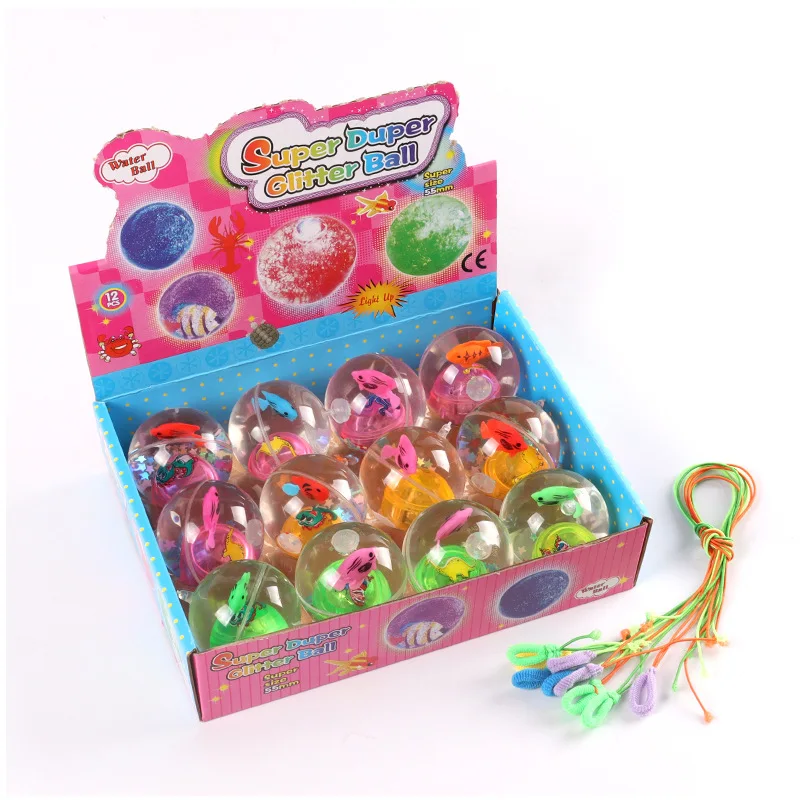 Factory Hot Selling6.5 Elastic Crystal Ball Glow Bouncy Ball Flash Handcuffs Bouncing Children Kids Toys Colorful Jumping Ball