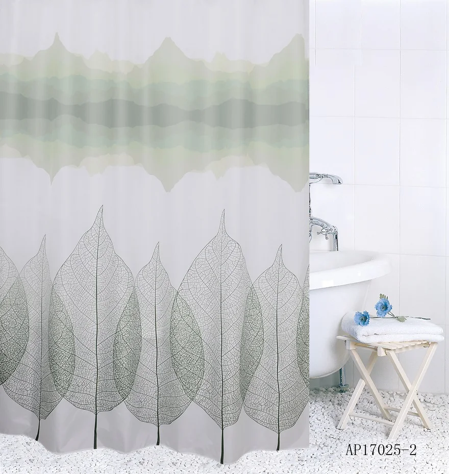 Bathroom curtain/ OEM custom 3D printed 100% polyester fabric shower curtain