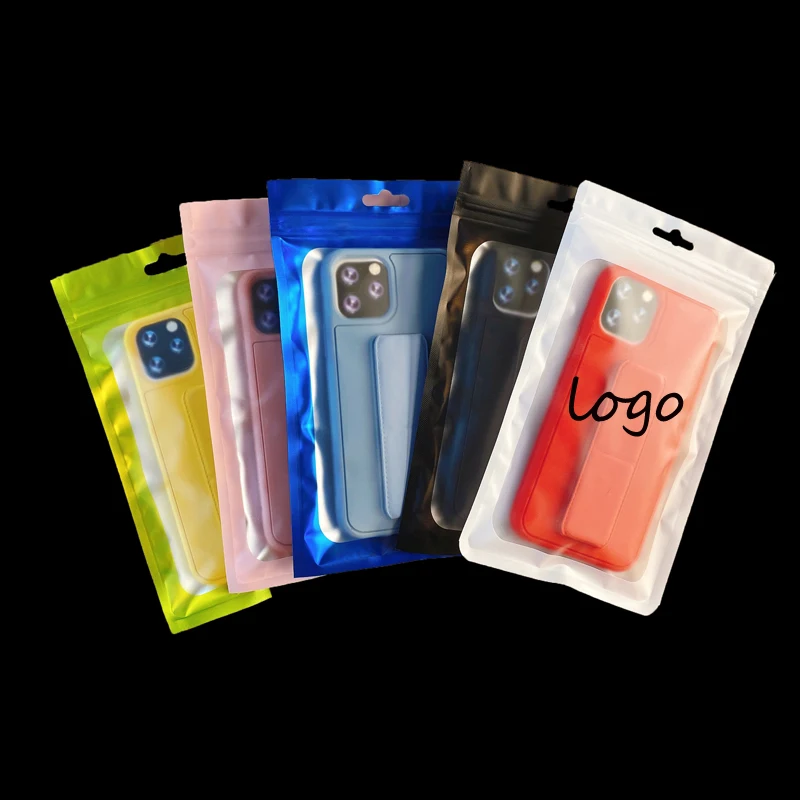 resealable opp compound cpp laminated zip lock clear plastic mobile phone case packing bag