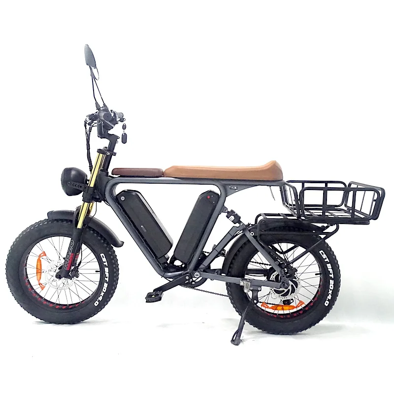 20 inch fat tire bike electric food delivery 1000v 48v 22ah dual lithium batteries cargo ebike  electric cargo bike