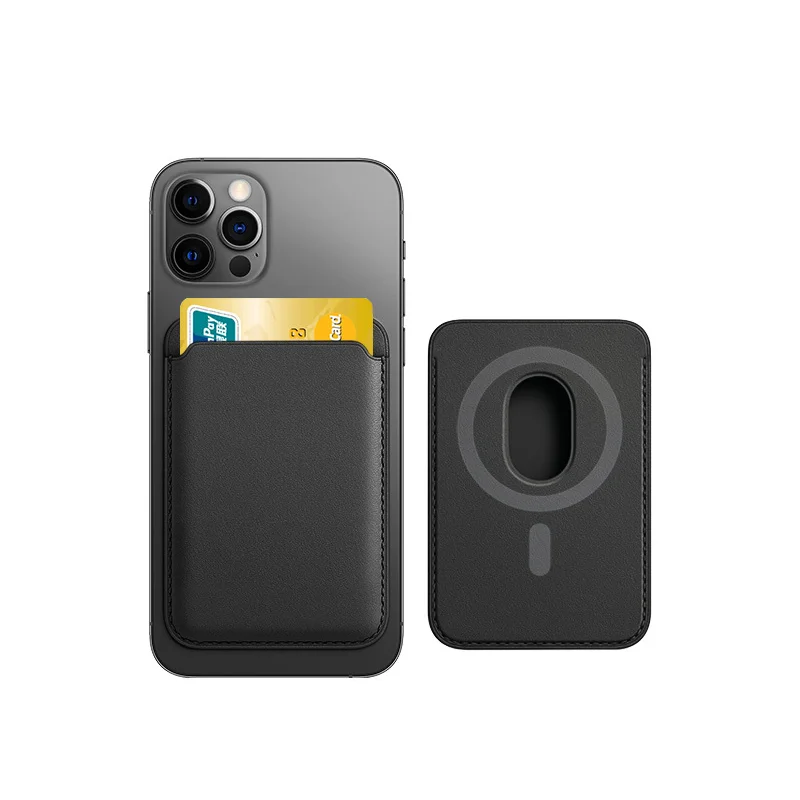 Custom Logo iPhone 12 13 14 Magsafe Leather Wallet Business Credit Card Holder Magsafe Wallet magsafe wallet