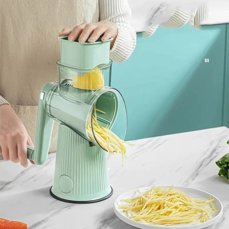 HYRI 5 in 1 Rotary Multifunction Grater Slicer With Storage Box  Stormvegetable Cheese Potato Cabbage Manual Vegetable Chopper
