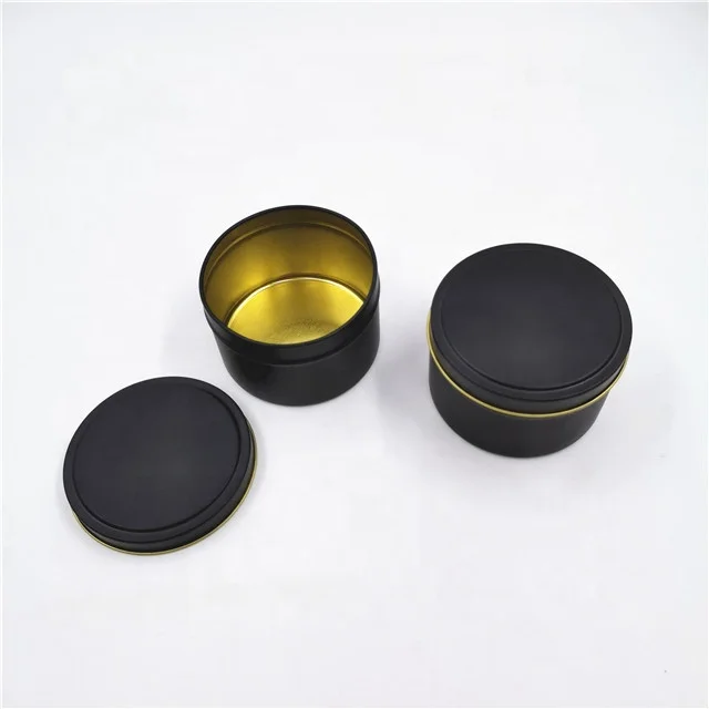 2oz 4oz 6oz 8oz round black candle tins candle box packaging  in stock