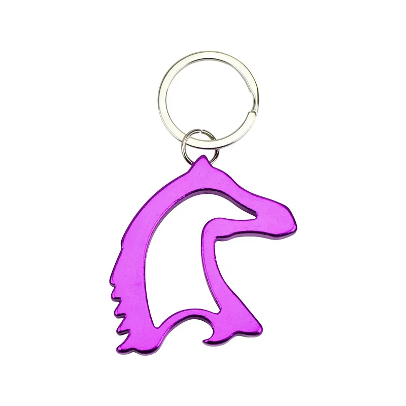 
Hot sale aluminum alloy bottle opener keychain creative metal horse head 