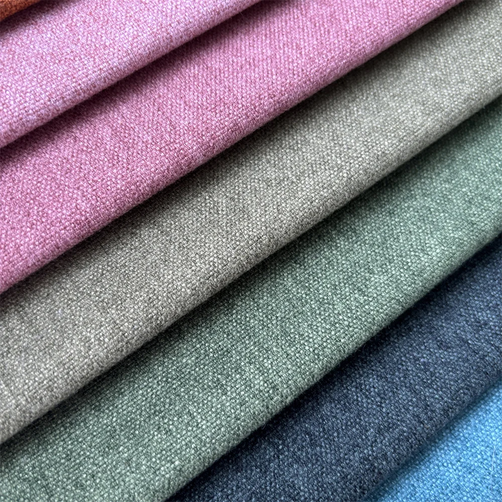 2024 new design arrived woven dyed linen like 100% polyester luxury furniture classic sofa fabric Vega 0201