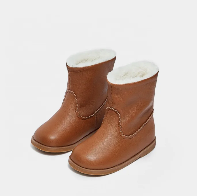 New Design Fashion Slip On Warm Fur Lined Toddler Girl Winter Snow Boots Children Shoes