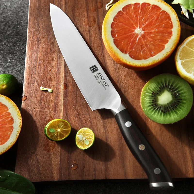 Custom 5 Inch Knives Full Tang High Carbon German Steel Kitchen Utility Knife with Ebony Wood Handle