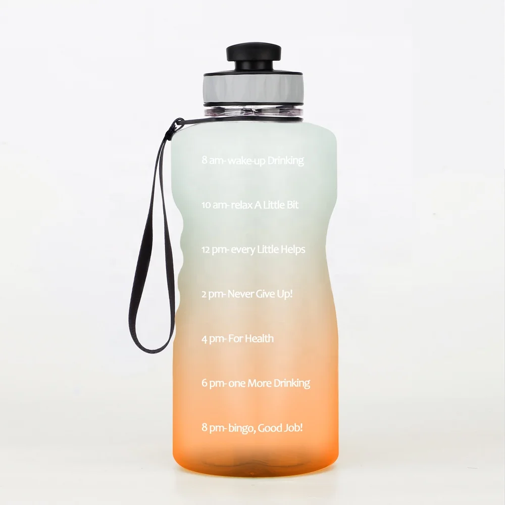  Международная электронная коммерция BPA бесплатно Пользовательский логотип половина галлона PETG пластиковая бутылка для воды 2 литра с маркером