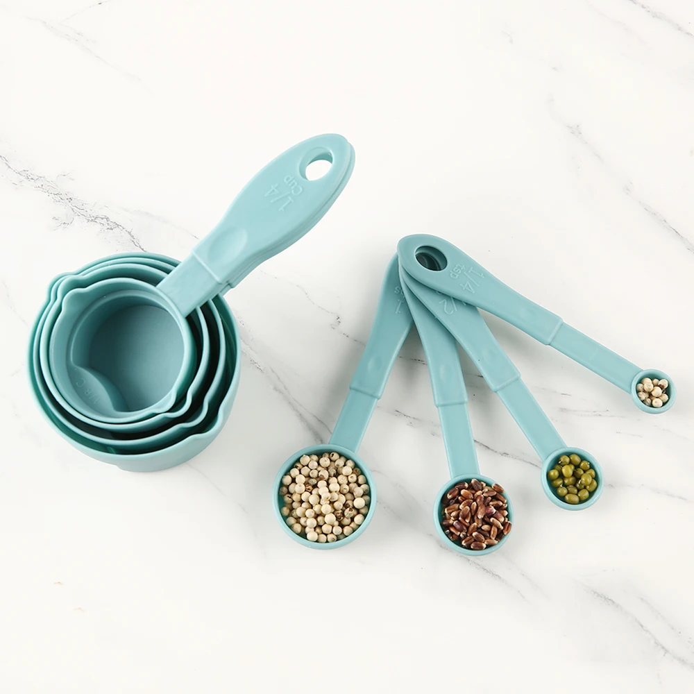 8 Pcs plastic measuring cup and spoon set Creative kitchen supplies with accurate measurement