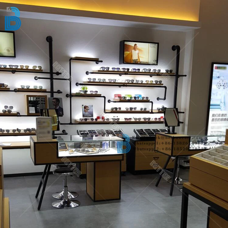 Customized optical store wall mount sunglasses display holder rack eyewear displays