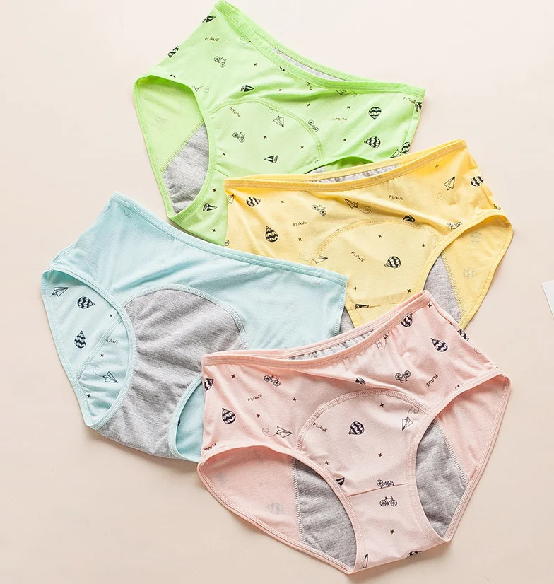 Multi colors teen underwear menstrual panty 3 layer leak proof menstrual panties girl period panties underwear