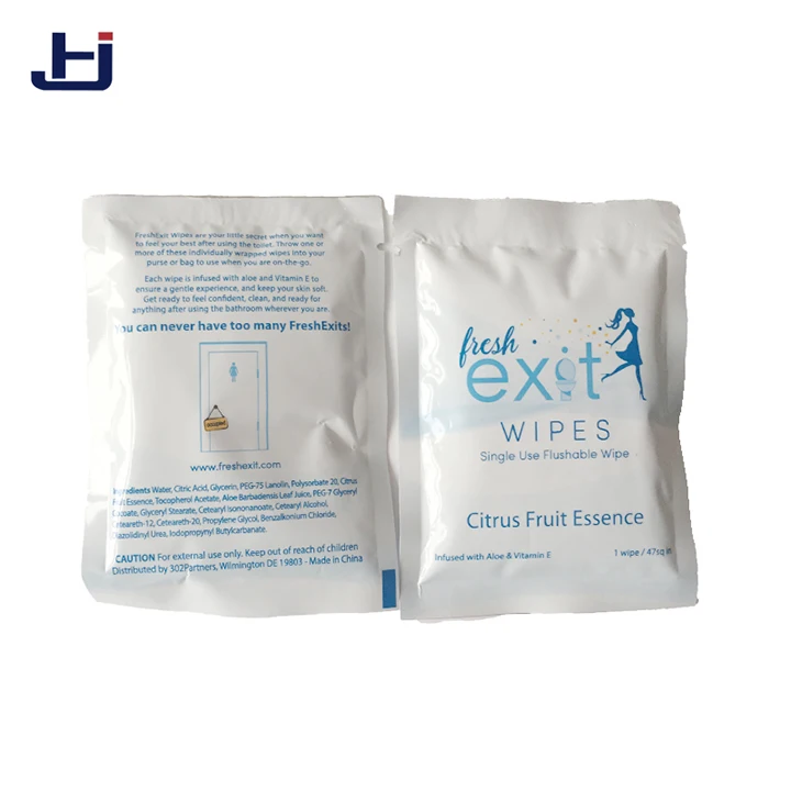 Individual single use flushable wet wipes for women personal cleaning use