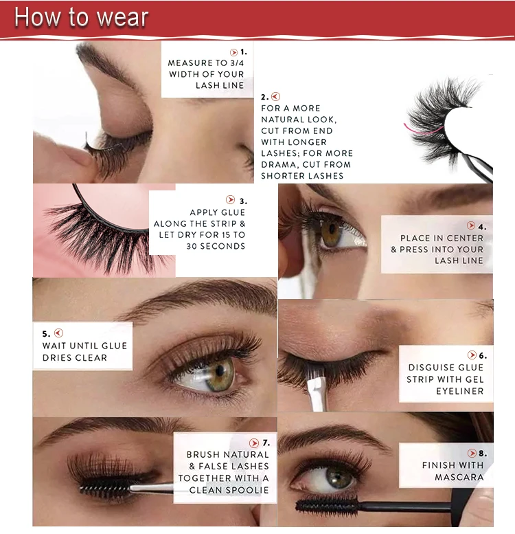 lash magnetic faux mink eyelashes 3d magnetic eye lashes and eyeliner clip set