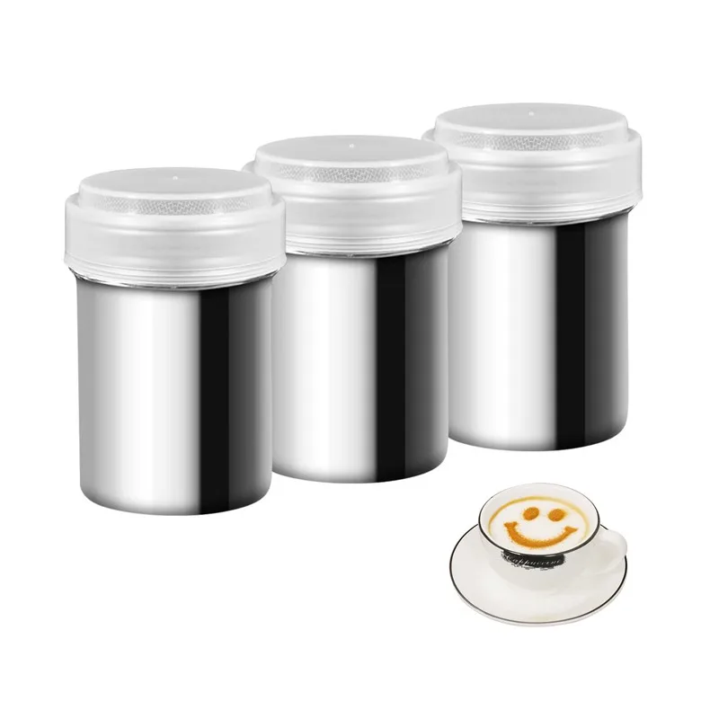 Stainless Steel Kitchen Accessories Chocolate Icing Sugar Powder Cocoa Flour Coffee Sifter Shaker Cooking Tools With Lid