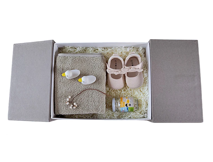Custom luxury baby ribbon drawer box clothing packaging gift boxes, clamshell cardboard box