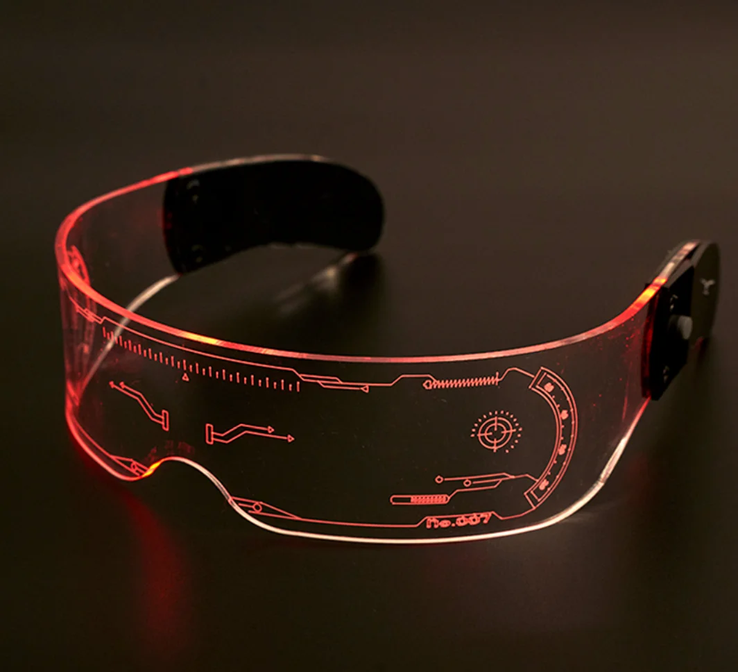 Встроенный аккумулятор, RGB 7 видов цветов, меняющие свет, 3D светящиеся очки для вечеринки