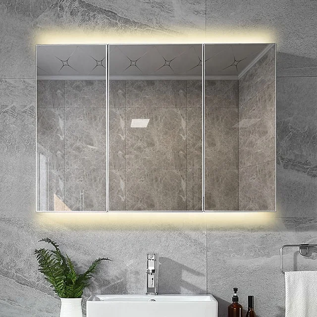 
Stainless steel mirror cabinet with light bathroom mirror cabinet toilet condole cabinet bathroom cabinet wall hanging cabinet 