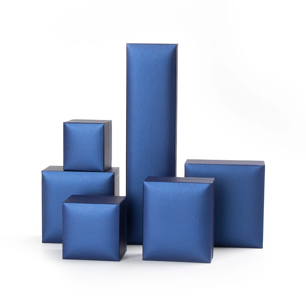 Blue High-end Necklace Ring Earring Bracelet Jewelry Gift Box Custom Luxury Jewelry Packaging Box Blue