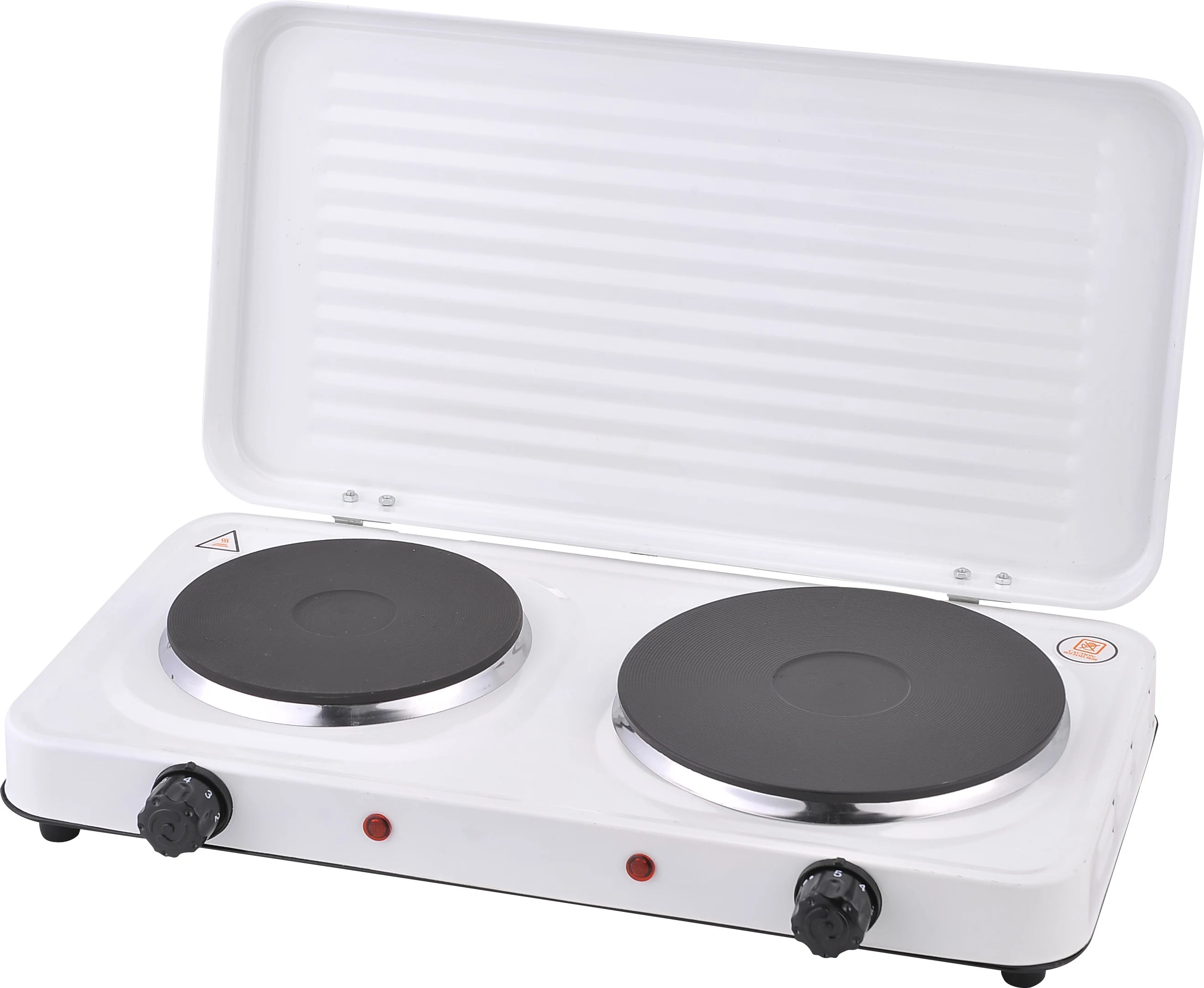 hot sale portable multi-function excellent quality  Double burner electric stove cooker with cover solid hot plate