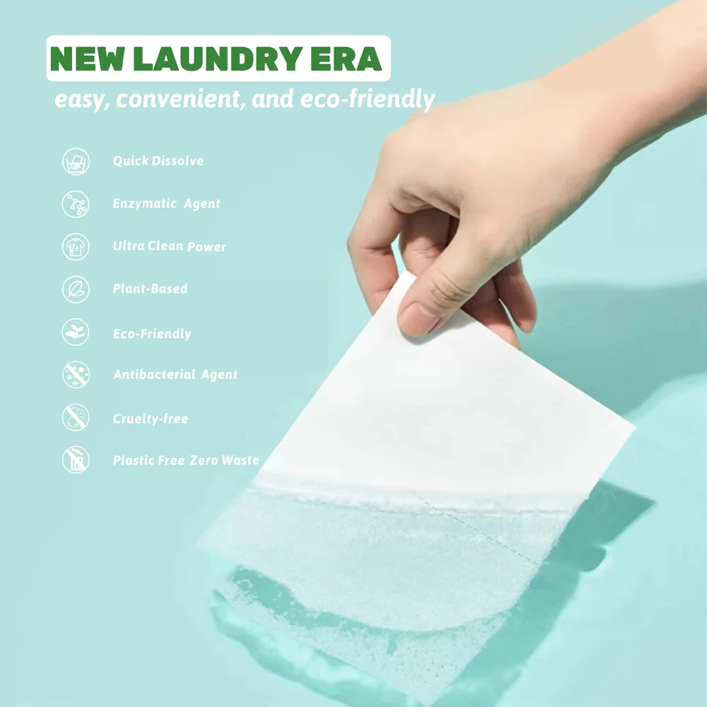 Wholesale Price Laundry Detergent Liquid Soap Sheets Eco Friendly Detergent Sheets Multifunctional Cleaning Sheet