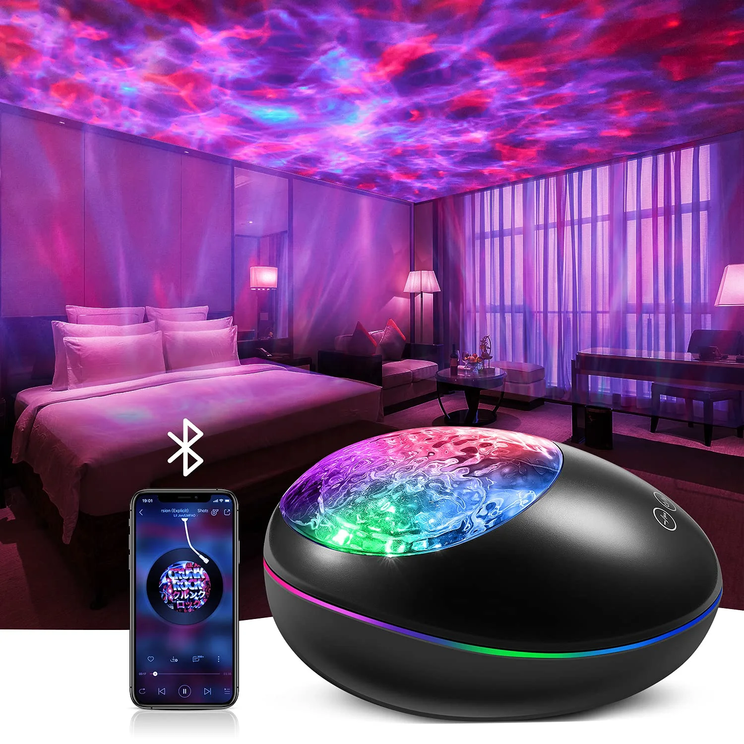 Galaxy Projector Room Party Home  Epicgadget Laser Star Projector Ocean Wave Night Light Projection With Bluet