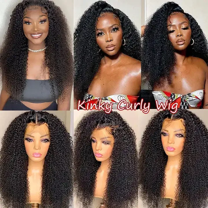 Top quality kinky curly glueless 5x5 closure hd lace wig raw Indian temple human hair bundles and wigs wholesale vendors
