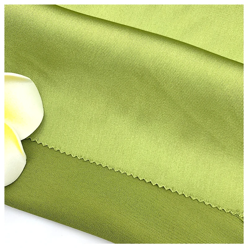 Luxury Glossy Metallic Liquide Imitation  Viscose Taffeta Spandex Silk Polyester 8671# Lining Knitted Crepe Acetate Satin Fabric