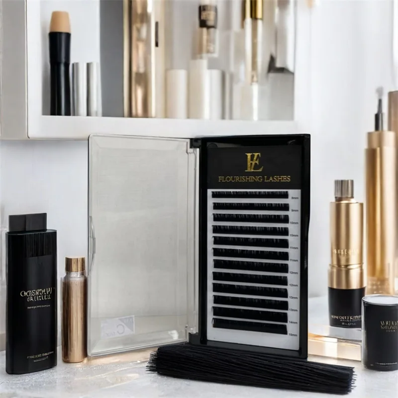 Top korean PBT fibers Synthetic Hair eyelashes C D curl 7-15mm volume vegan eyelash extensions