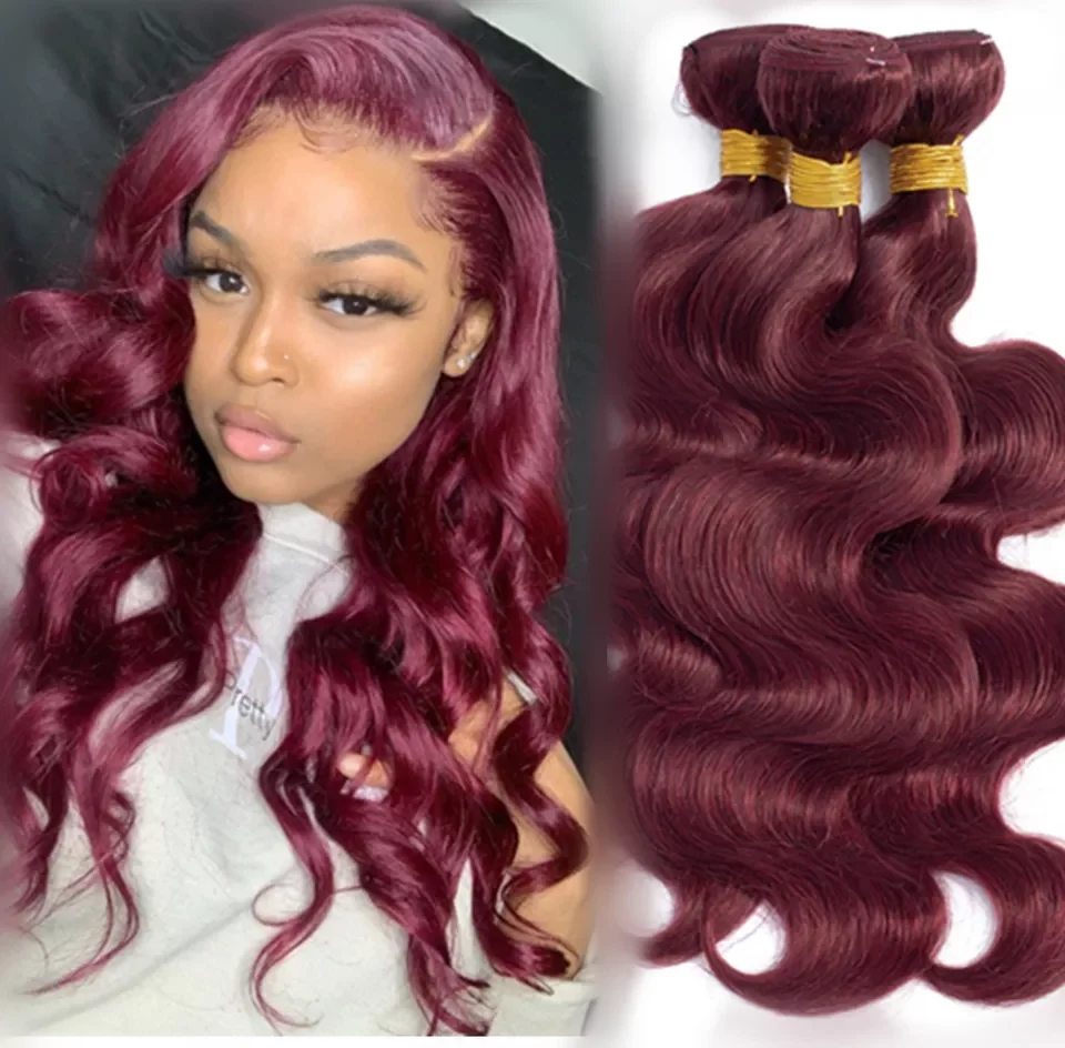 Natural Hairline Ombre Brazilian Cuticle Aligned Virgin Hair Vendors Body 99j burgundy Red Color Lace Front Wig Human Hair