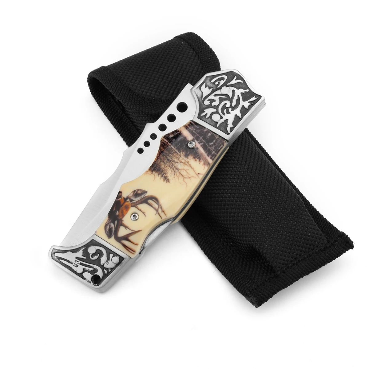 F246 Outdoor Survival Tools Steel Pocket Sanding Knife Hunting Blade For Cmaping