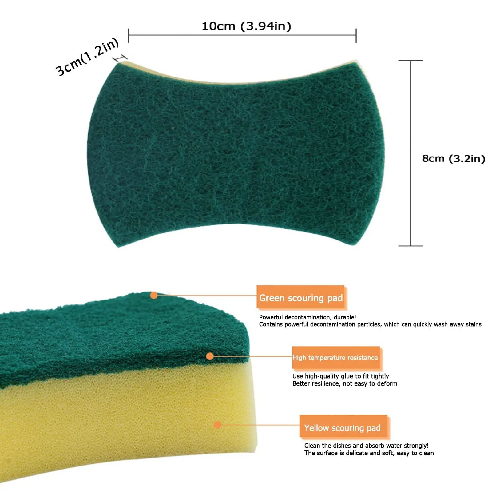 Free Samples Kitchen Cleaning Double Face Sponge Scourer Eco Non-Scratch Scrub Sponge Super Absorbent Multi-Use Cleaning Sponges