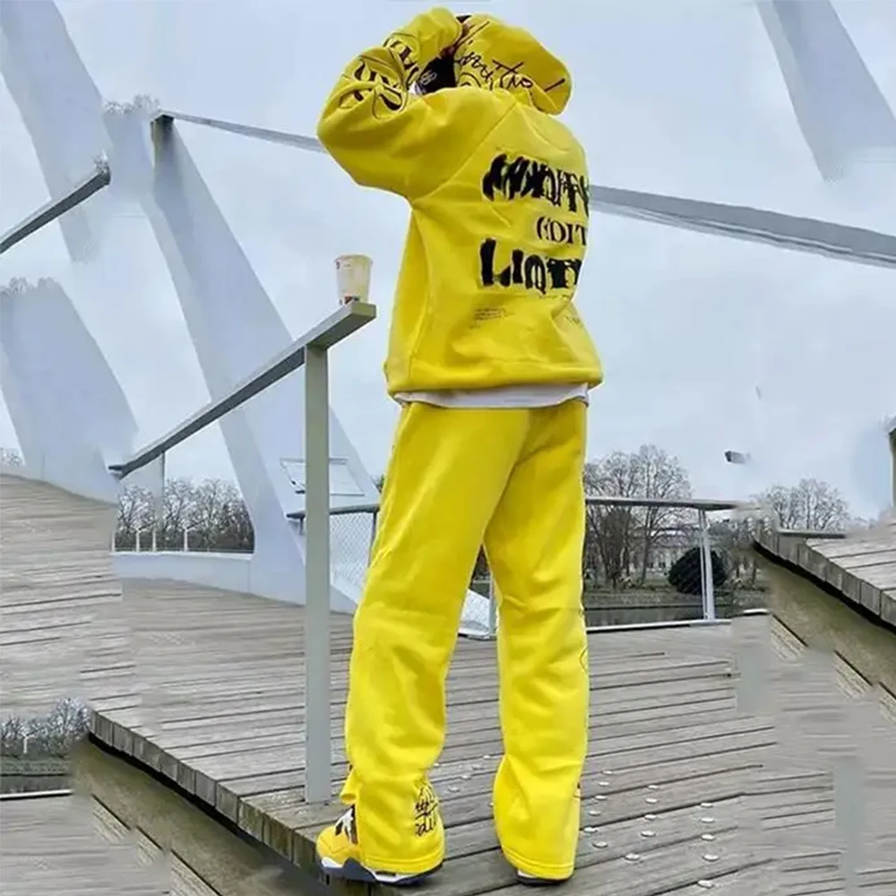 High Quality cotton blank plain men tracksuit heavyweight oversized sweatsuit Sets unisex custom plus size jogger