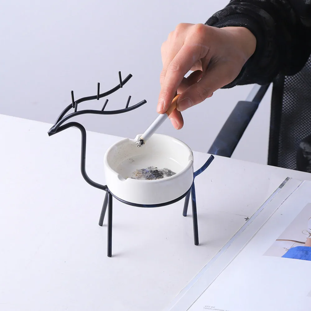 Nordic style ins light luxury gold cartoon elk shape ashtray exquisite ornament table top