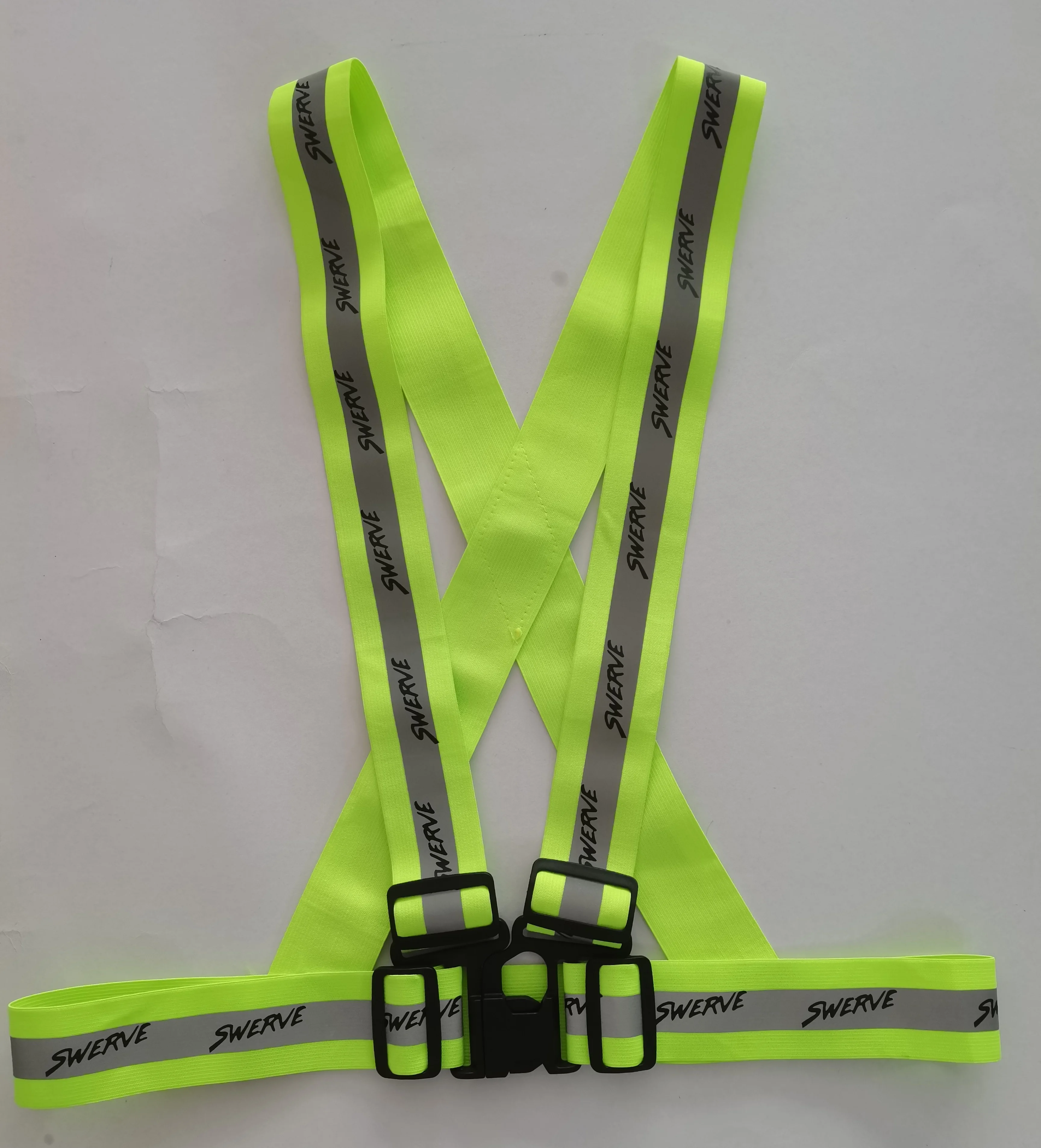 Fluorescent Yellow Orange Black Running OEM ODM EN17353 Reflective Safety Belt For Biking Sports